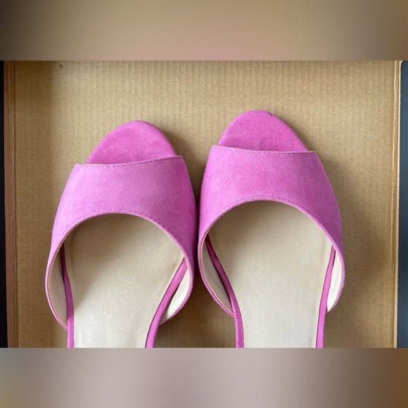 Seychelles Hazel Fuchsia and Red Suede Leather Ankle Strap Heels - Picture 4 of 12